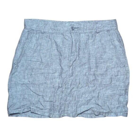 Horny Toad 100% Linen Gray Lithe Venti Mini Skirt 8 - Picture 2 of 5